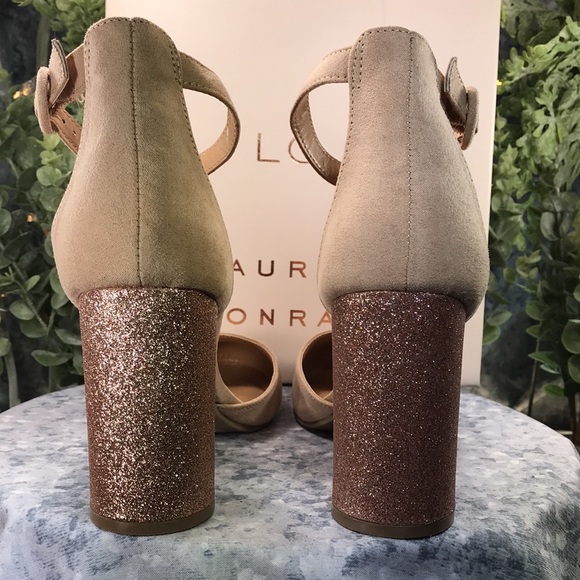 LC Lauren Conrad Hydrangea Gold 3.5” Glitter Heels Women’s Sizes 8M 9M ✨NIB✨ - Picture 4 of 14